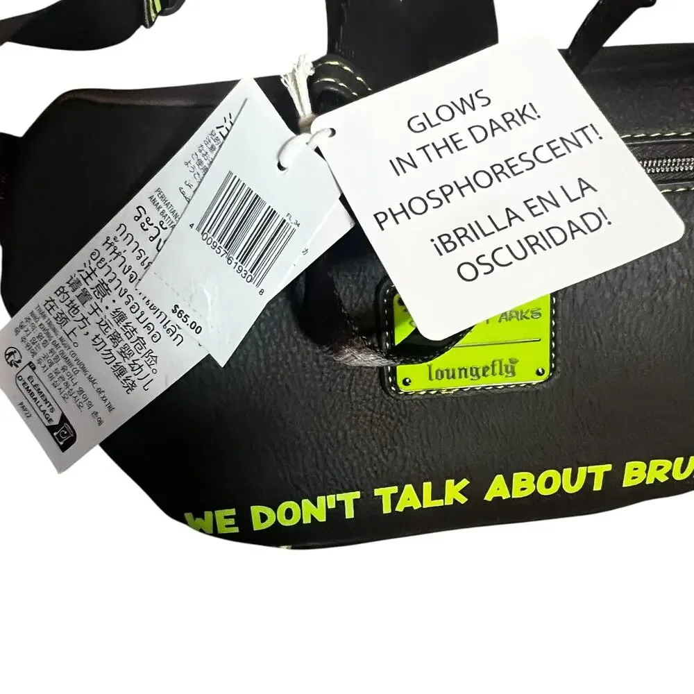 Loungefly Disney  Encanto We Don’t Talk About Bruno Fanny Pack NEW glow in dark